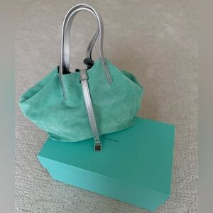 Tiffany & Co. reversible Tote with Silver Handles.